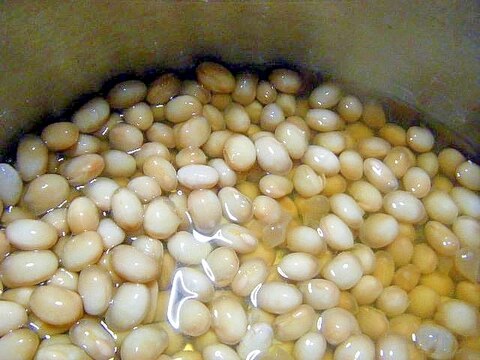 健康法師の 大豆を水に浸さずに煮てみた